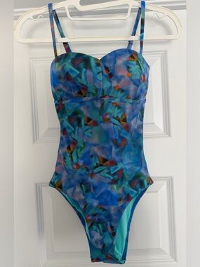 SUNSEEKER Onepiece Swimsuit - Vibrant Multicoloured Geometric Print - Size 4